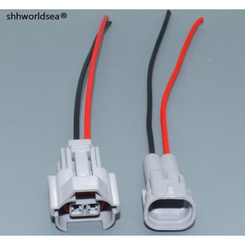Shhworldsea 2Pin way Nippon Denso Top Slot Female male Fuel Injector Connector 6189-0060 Female Connectors KIT for NEW EFI case