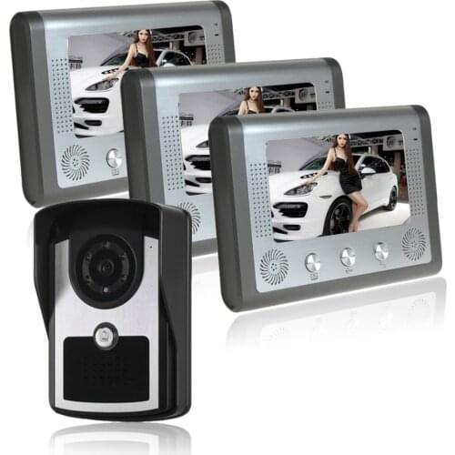 Home Security Access Control System kir Wired 7'' high-definition video intercom doorbell HD camera unlock with night vision