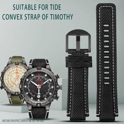 Convex canvas strap is suitable for T-MAs tide tw2t76300 / 400 / 500 / t2n720 / 721 nylon mens watch accessories