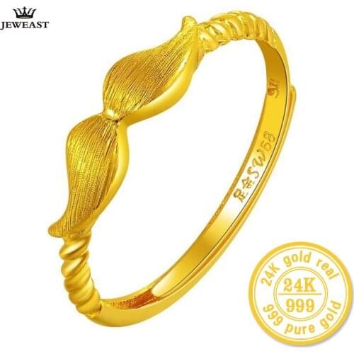 XXX ZZZ 24k Pure Gold Rings Nifty A Mustache Ring Unique Lovely Real 999 Solid New Hot Selling Upscale Exquisite Party Classic