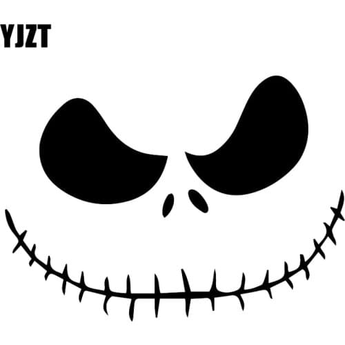 YJZT 16.7X12CM Jack Skellington Smile Funny Bumper Decal Car Sticker Decoration C25-0995