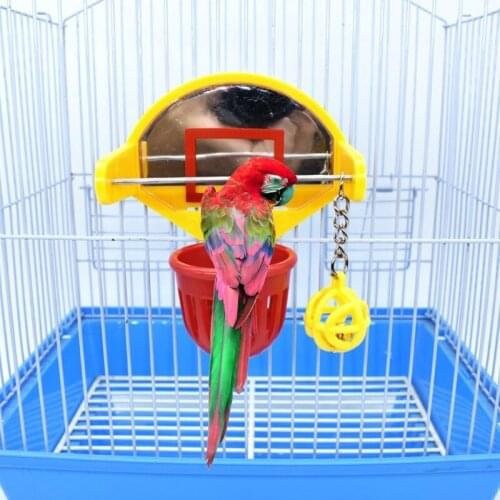 Funny Parrot Birds Toys Mini Basketball Hoop Props Parakeet Bell Ball Chew Toy Dropshipping