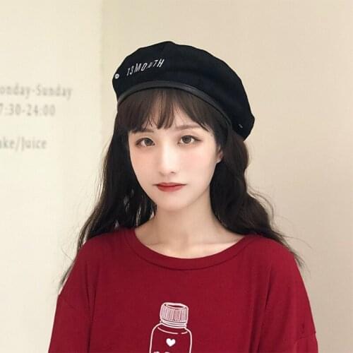 H3550 Women Beret Hat Female Korean Winter Suede Painter Cap Harajuku Embroidered Letter Casual High Quality Fashion Girl Hats