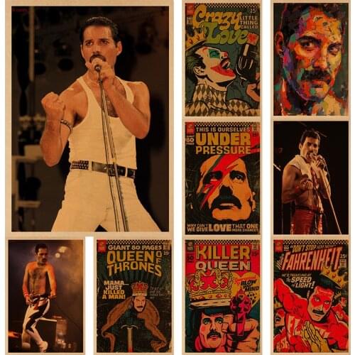 The Famous Band Queen Band Freddie Mercury Kraft Paper Posters for Home Bar Cafe Background DIY Decor Painting Gift Wall Sticker
