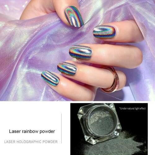 0.5g Rainbow Nail Glitter Powder Mirror Effect Glitter Metal Pigment Nail Art Chrome Pigment Holographic Nail Decorations