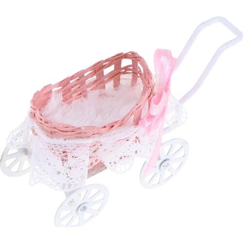 1pc Creative Cute Doll House Decor Miniature Accessories Baby Carriage Model Doll Houses Accessories Toys Gift