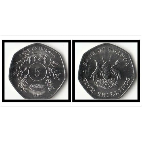 Uganda 5 shillings 1987 edition Coins Africa New Original Coin Unc Collectible Real Rare Commemorative