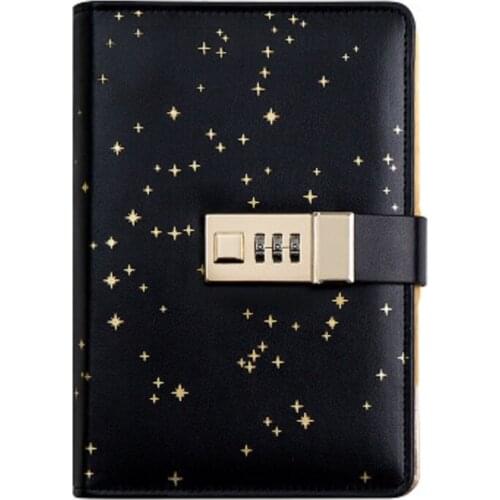 A6 Vast Night Sky Notebook Password Lock High Quality Multifunction Hardcover Commercial Diary Coded Notebook Password Lock