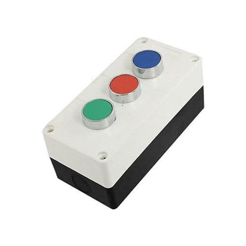AC 400V 10A Red Round Cap NC Momentary Push Button Switch Station White