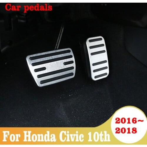 Car Pedals Accelerator Fuel Brake Foot Rest Pedals Cover Non Slip Pad For Honda Civic 10th 2016-2018 Aluminum Car Accessories