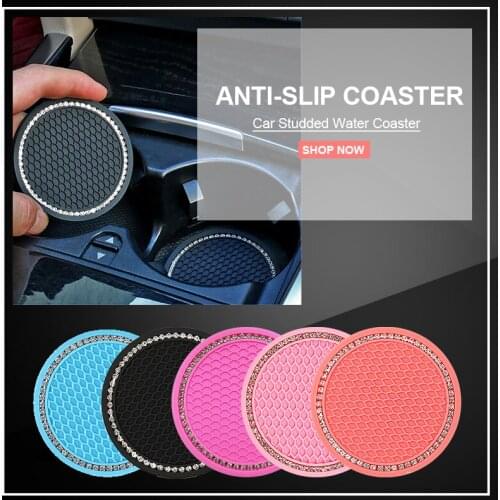 Car Water Cup Bottle Anti-slip Mat Diamond Honeycomb Water Coaster Cute Storage Mat Car Anti-slip Mat Interior Cup Bottle Holder