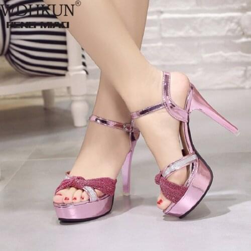 Super High Heel Sandals 2021 Summer New Fashion Is Thin Fish Mouth Waterproof Platform High Heel Sandals Women All-match