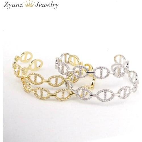 3PCS, Minimalist Bracelets & Bangles CZ Micro Pave New Charm Bangle For Women Jewelry Accessories Pulseras Mujer Bijoux Femme