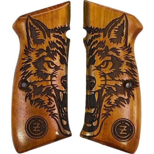 CZ75 Compatible Custom Production Lion Silhouette Engraved Laser Cut Wood Mod65