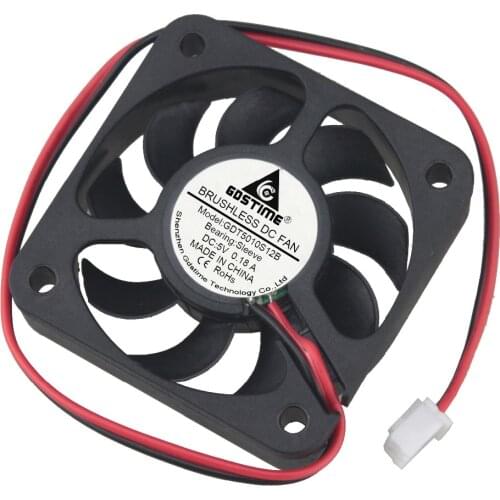 Gdstime 10 pcs 2Pin DC 5 Volt 50x50x10mm 5cm 9 Blades Brushless PC Computer Cooling Fan 5V 50mm x 10mm 5010