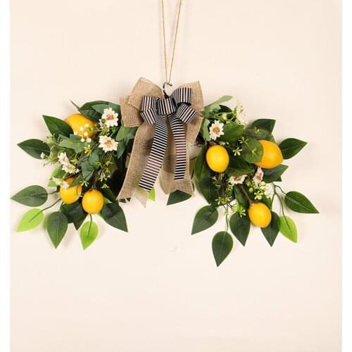 Artificial Lemon Lintel Hanging Garland Ornaments Front Door Wreaths Wedding Silk Home Decoration Photography Props