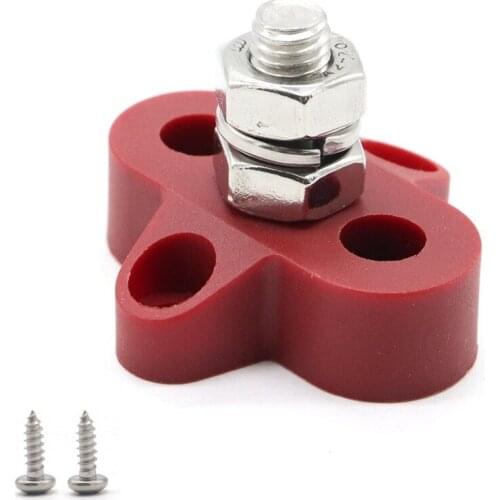 1Pc DC48V M8 Positive Negative Power Distribution Stud Busbar Power Terminal Block Heavy Duty for Truck RV Ship Boat car bus New