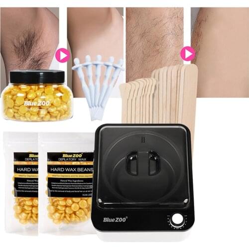 Wax Warmer Heater Machine Set Hair Removal Waxing Kit Hard Hot Film Wax Beans Depilatory Paraffin Wax Beads Non Stick Waxing Pot