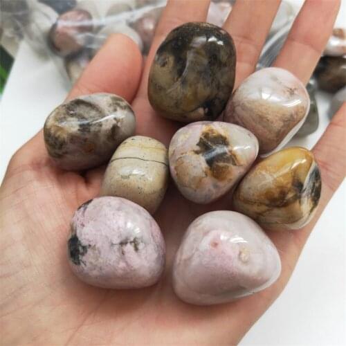 Natural Rose Stone Crystal Pink Quartz Broken Gravel Stone Transparent Fish Tank Flower Pot Garden Healing Home Ornament