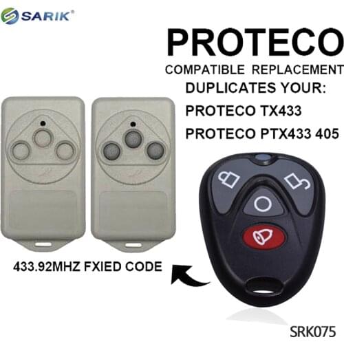 Newest PROTECO TX433,PTX433405 replacement 433mhz fixed code remote control/gate transmitter/wireless relay/garage control