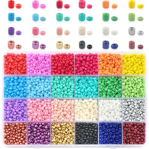 Wholesale 2mm 3mm 4mm Glass SeedBeads Kit Czech Seed Beads Round beads For DIY Bracelet Necklace Jewelry Accessories 24 colors