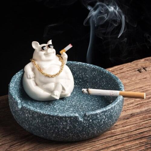 Creative Animal Ashtray Household Ceramic Large Capacity Anti-fly Ash Car Office Ashtray Home Decoration