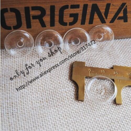 20mm Flat Round Glass bubble glass vial pendant & white k metal ring DIY GLASS liquid vial rings