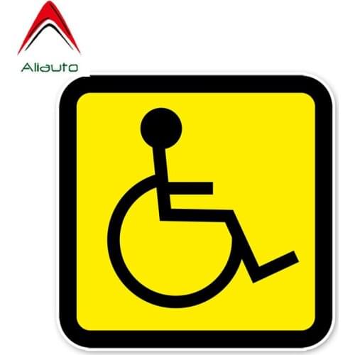 Aliauto Warning Car Sticker Attention Security Sign Disability Disabled Reflective Personality Decal Accessories,11cm*11cm