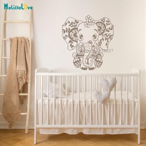 Baby Elephant Mandala Boho Nursery Decor Bedroom Dorm Removable Vinyl Wall Stickers BB963