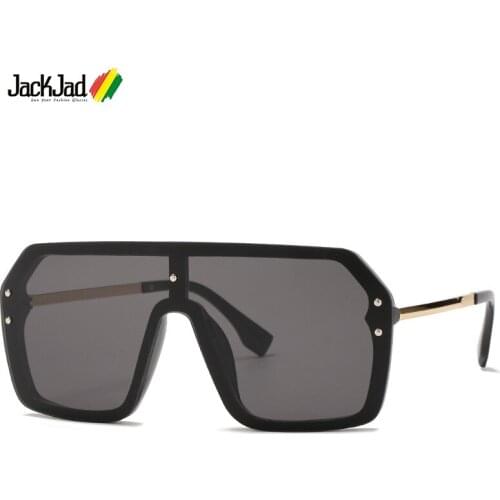 JackJad 2021 Fashion Cool Shield Style Rivets Sunglasses Women Oversized Vintage Brand Design Sun Glasses Oculos De Sol 2574
