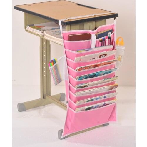 Thick multi-function desk storage artifact hanging bag Adjustable student desk rack book storage bag