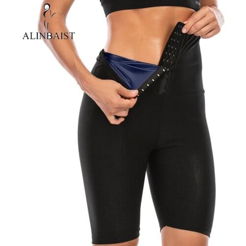 Women Sweat Sauna Pants Body Shaper Weight Loss Slimming Pants Tummy Thermo Leggings Fitness Workout Hooks High Waist Pants