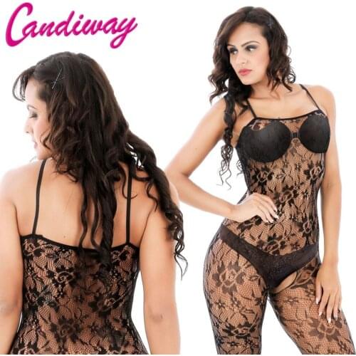 Fantasy sexy fishnet bodystocking lingerie outfit open crotch erotic night underwear for women strap stretchy mesh tight appeal