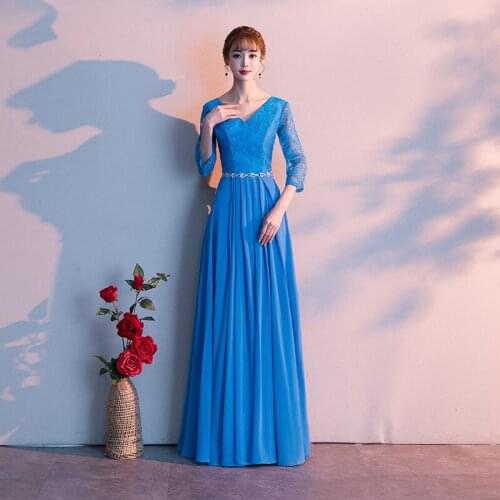 Floral Print V-Neck Half Sleeves Evening Dress Zipper Back Pleat A-Line Empire New Floor-Length Woman Formal Party Gowns A1302