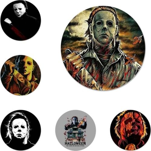 The Curse Of Michael Myers Horror Movie Icons Pins Badge Decoration Brooches Metal Badges For Backpack Decoration 58mm