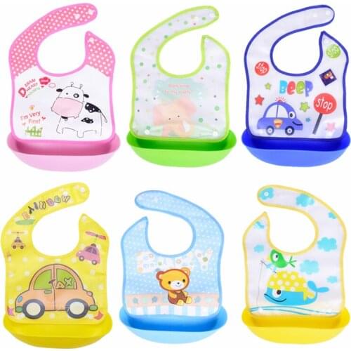 1pc/2pcs Silicone and EVA Waterproof Baby Bibs Detachable Portable Baby Feeding Burp Cloths