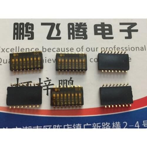 1PCS Original Taiwan ECE Bairong EHS108LD dial code switch 8-bit patch 1.27 pitch key type flat dial 8P