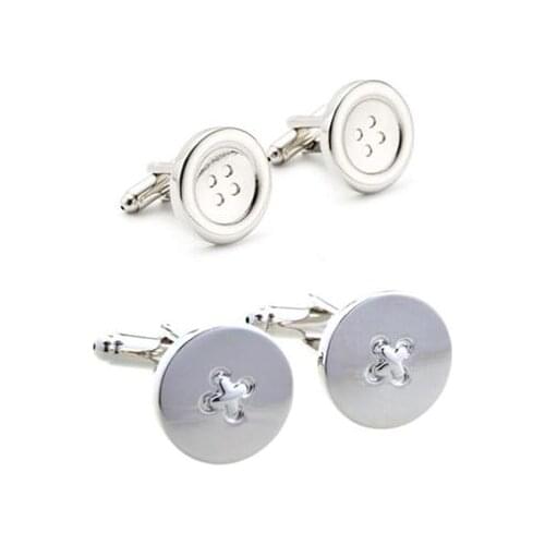 10pairs/lot Silver Round Knot Button Cuff links Simple Fashion Cufflinks Copper Plating Cufflink Mens Jewelry Wholesale