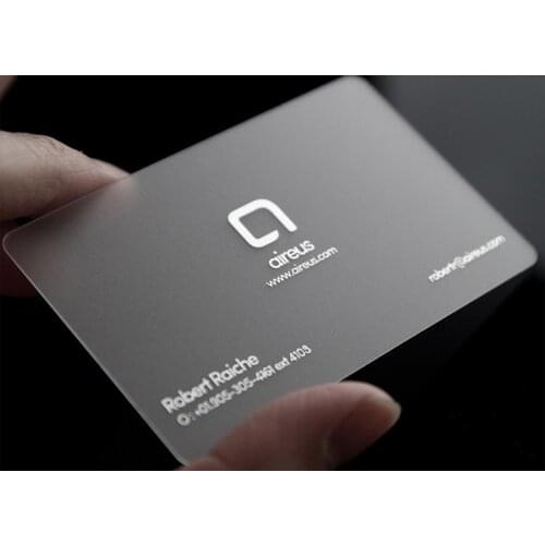 100 pcs/lot custom Transparent PVC visit cards Customized clear/frost Business Card printing