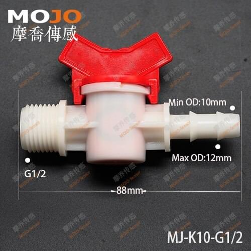 2020 Free shipping ! MJ-K10-G1/2 hose connector to Male connector G1/2 PP Irrigation Water Valve Straight Through Plastic(10pcs)