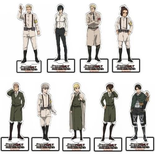 Anime Attack on Titan Eren Levi Rivaille Acrylic Stand Figure Desktop Decoration Collection Model Toy Cosplay Doll