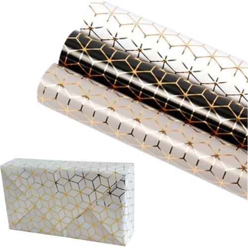 10pc 50*70cm Golden Geometric Gold Leaf Craft Glitter Paper Xmas Gift Wrapping Paper New Year Gifts Box Packaging DIY Crafts