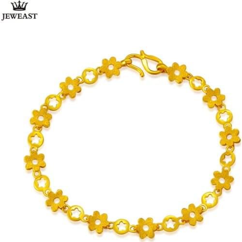 24K Pure Gold Bracelet Real 999 Solid Gold Bangle Refreshing Smart Flowers Trendy Classic Party Fine Jewelry Hot Sell New 2020