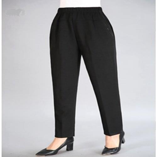 Autumn and winter new pants large size 4XL 5XL 6XL 7XL 8XL waist 130CM pants loose high waist pocket thick straight pants