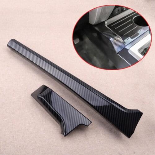 CITALL 2Pcs Gear Shift Panel Side Cover Trim Decor Fit for Toyota Tundra 2014-2016 2017 2018 2019 ABS Carbon Fiber Style LHD