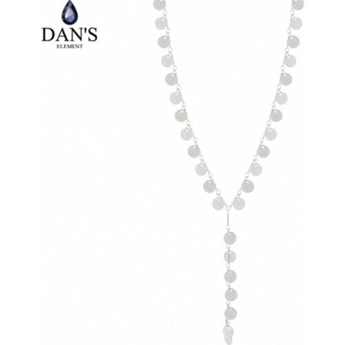 DANS Element Brand 2 Colors Real Copper Fashion Water Drop Tassel Pendant Necklace for Women Valentine Gift 134436