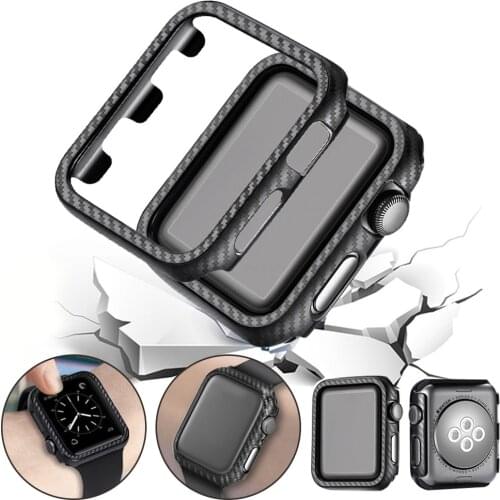 Screen Protective Case For Apple Watch 5 4 3 iwatch 44/42mm 40/38mm Frame Carbon Protective Case Covers Bumper Watch Accessories