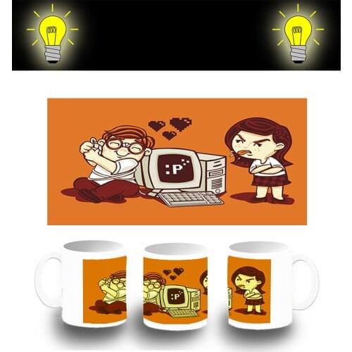 CUP PHOTOLUMINESCENT LOVE PC glitter mug