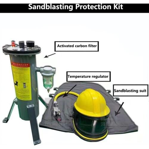 HOLDWIN High quality ABS Sandblasting helmet sand blast hood with 1m feed air hose with shoulder