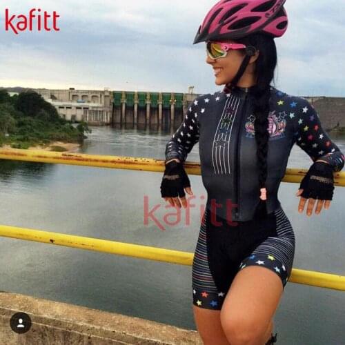 Kafeet Long-sleeved Uniform Ladies New Cycling Jersey Sweatshirt Macaquinho GO Mountain Bike Suit Wave Dot One-piece Suit